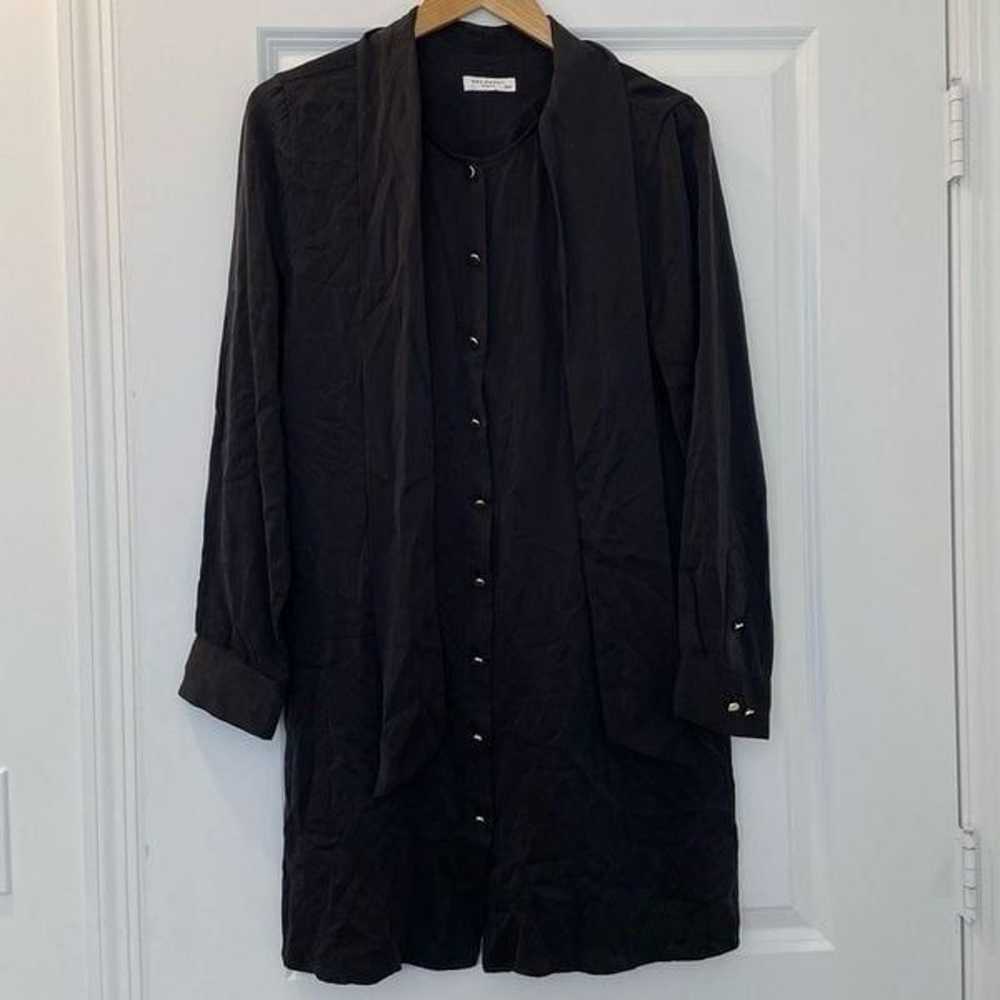 Equipment Silk Tie neck Button Front Shirt Dress … - image 1