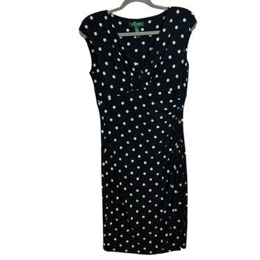 Lauren Ralph Lauren Polka Dot Ruched Dress