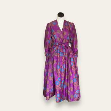 Homemade purple fit and flare, long sleeve dress … - image 1