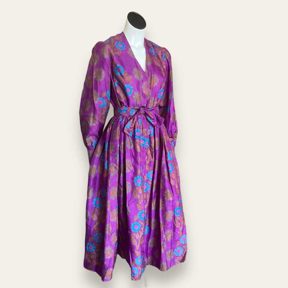 Homemade purple fit and flare, long sleeve dress … - image 4