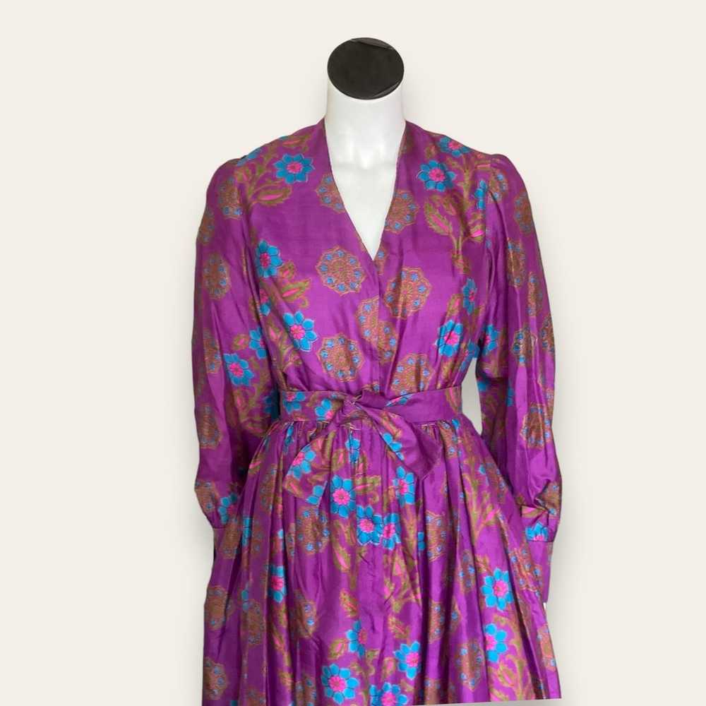 Homemade purple fit and flare, long sleeve dress … - image 5