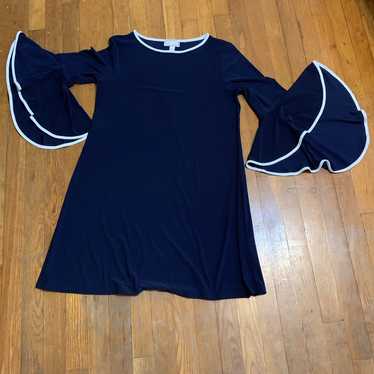 Navy Blue and White Dress