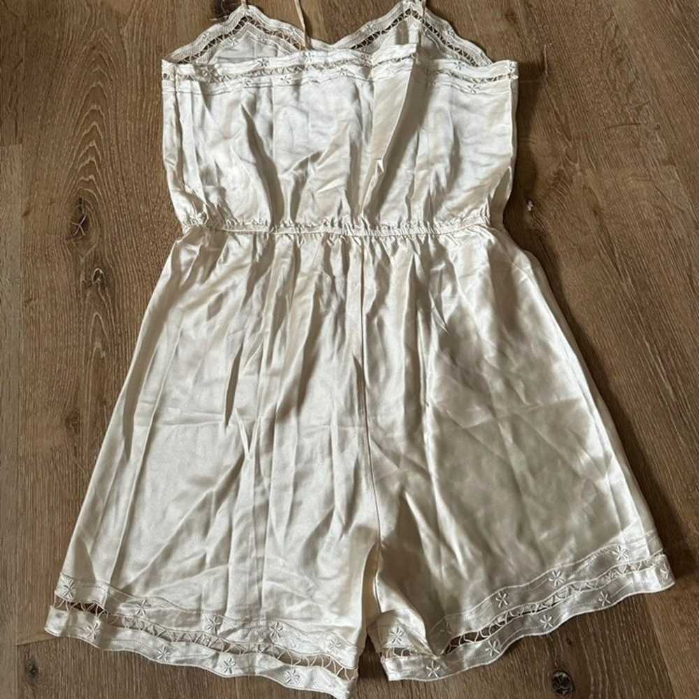 100% Silk Intimates Romper Pierre Cardin Ivory Pe… - image 3