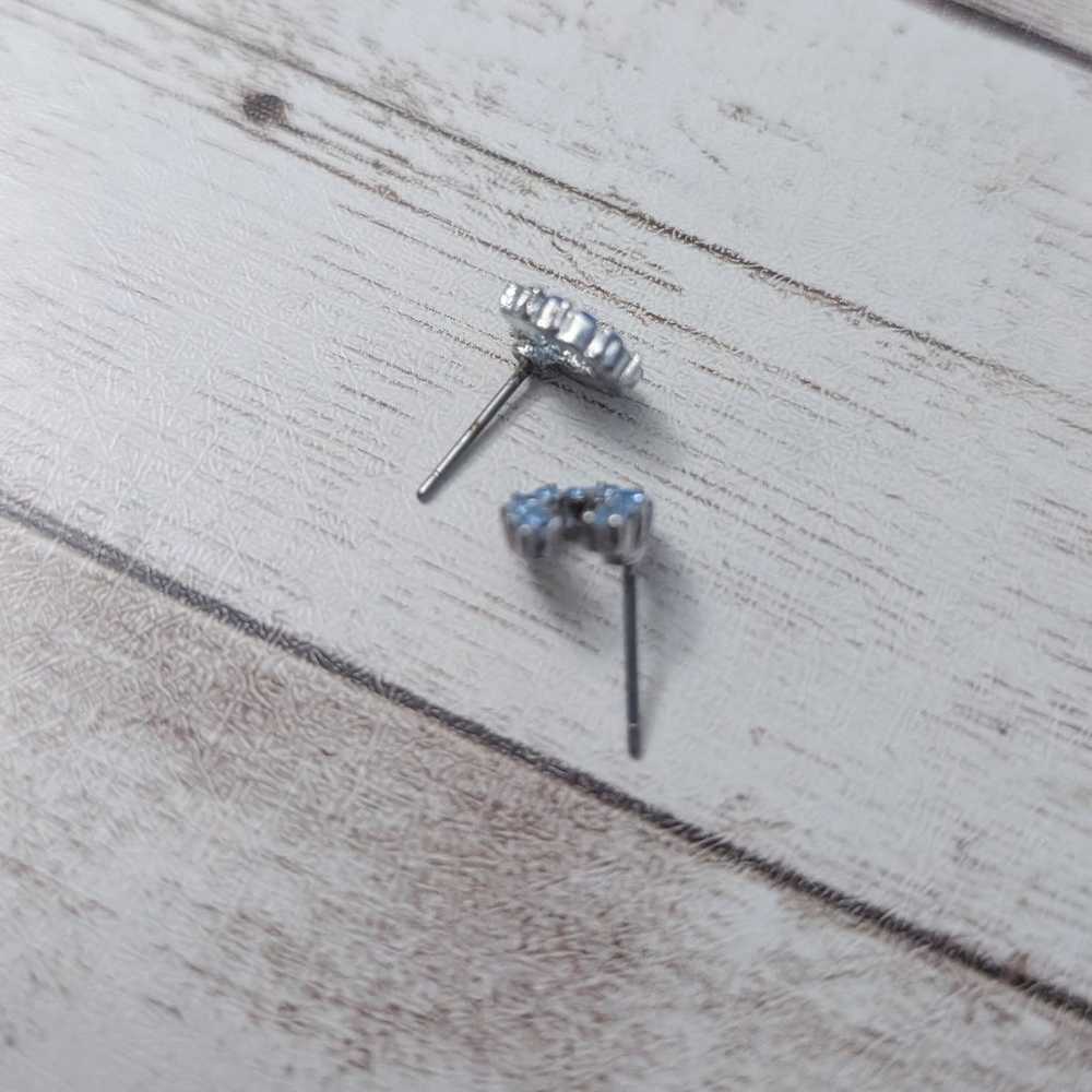 Vintage Stud Earrings For Pierced Ears Blue Gem H… - image 4