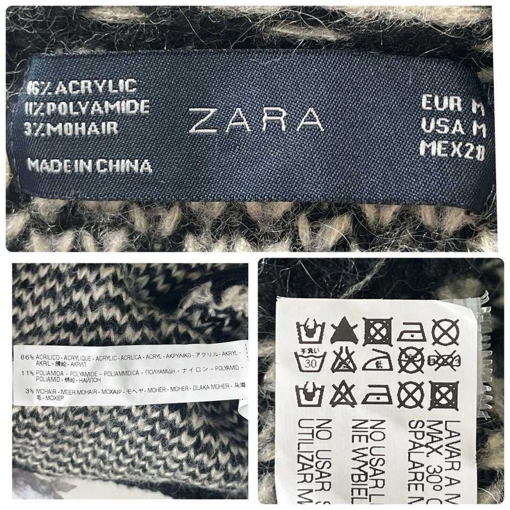 ZARA Back Full Zip Tweed Knit Dress M - image 10