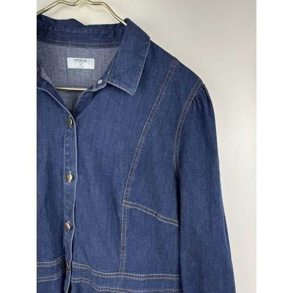 Untuckit Women’s Sz 14 Denim Shirt Dress Button F… - image 3