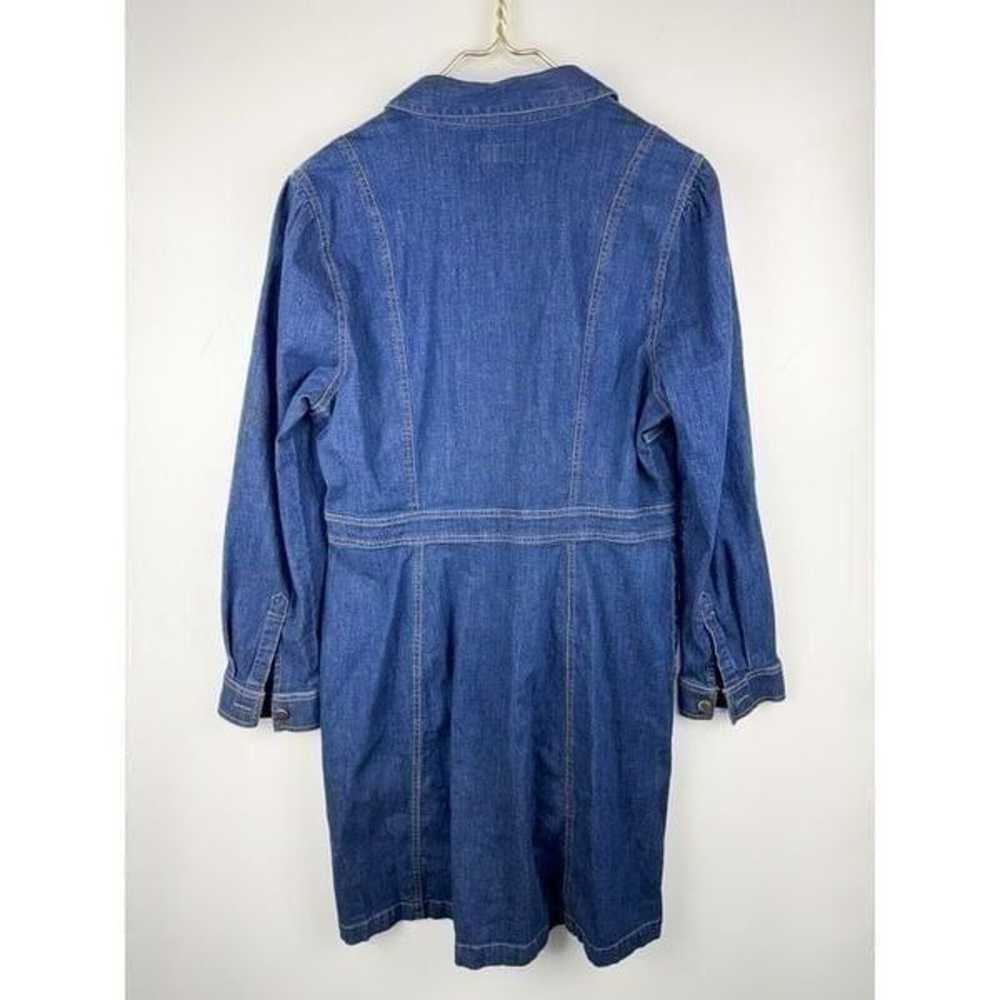 Untuckit Women’s Sz 14 Denim Shirt Dress Button F… - image 5