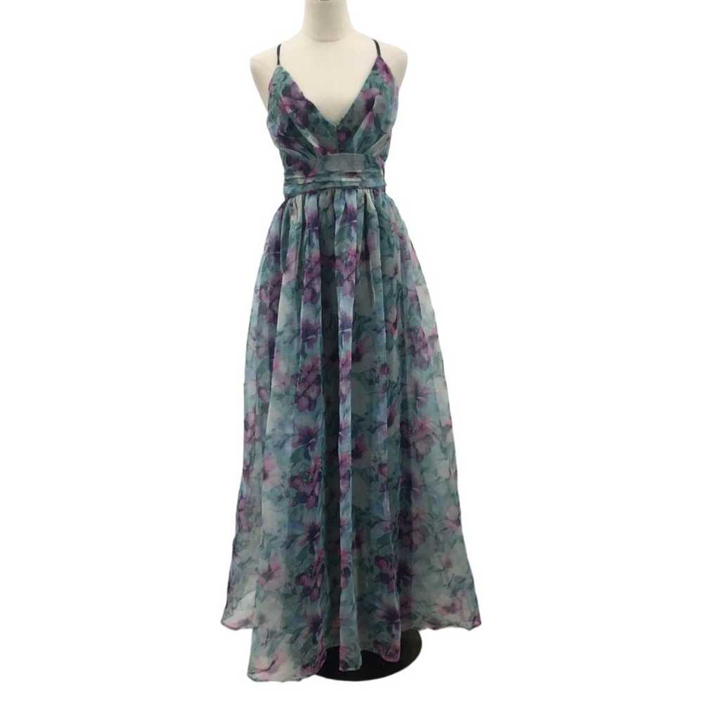 LULU'S S Romance that Wows Dark Teal Floral Print… - image 2