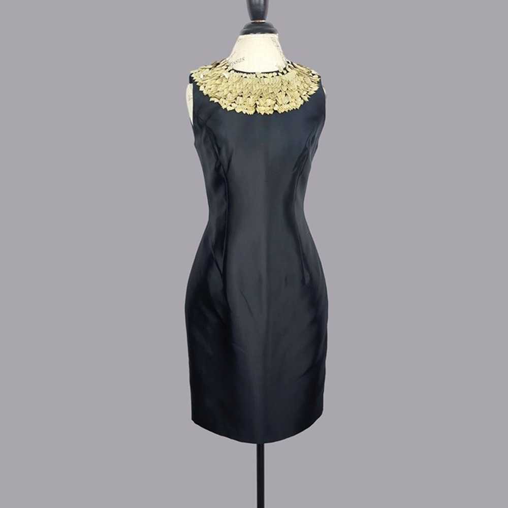 Chetta B Black Party Dress 6 Small Metallic Short - image 1