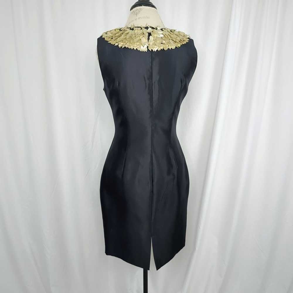 Chetta B Black Party Dress 6 Small Metallic Short - image 7