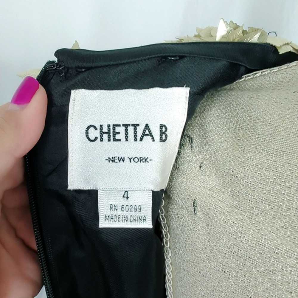 Chetta B Black Party Dress 6 Small Metallic Short - image 9