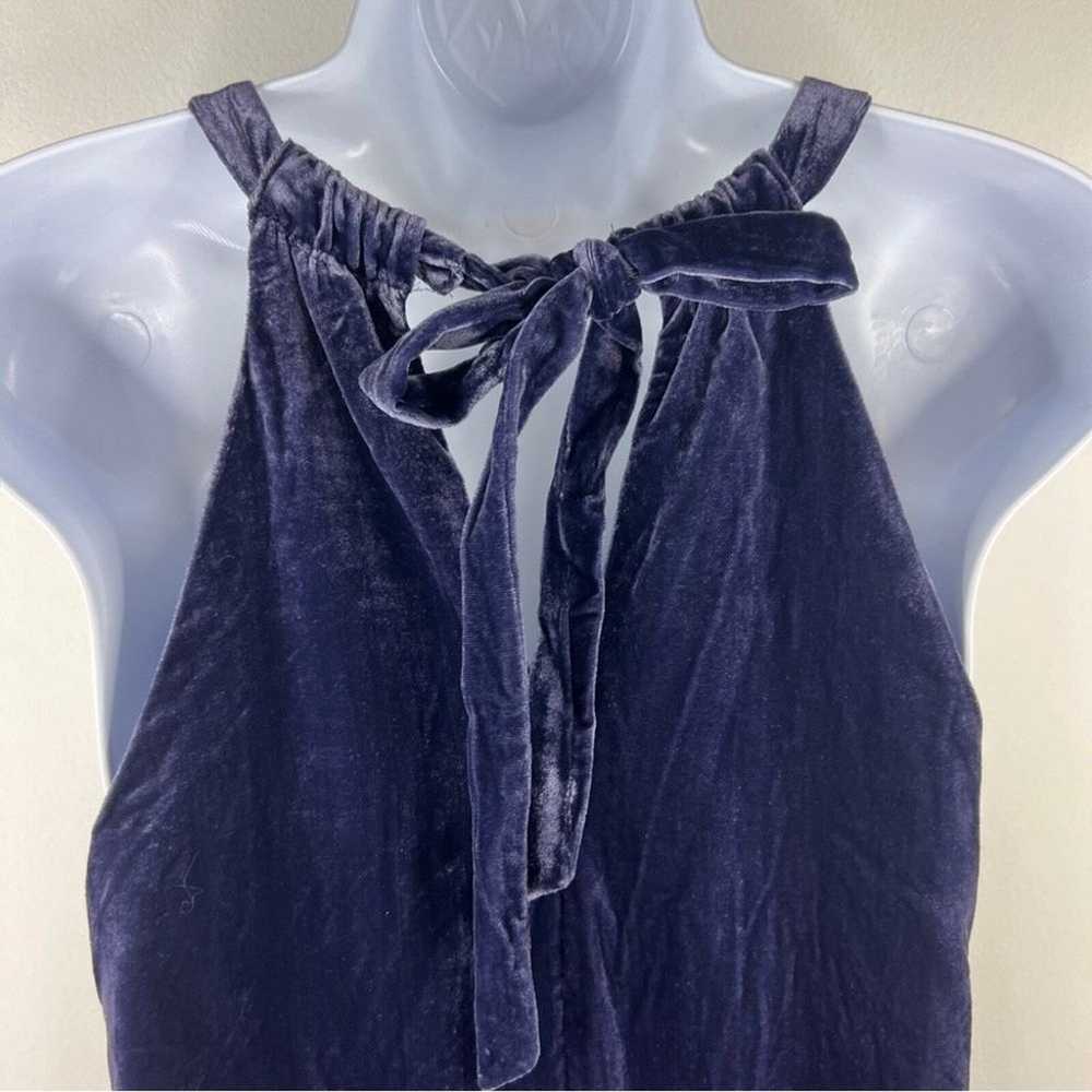 LOFT Navy Blue Crushed Velvet Velour Halter Jumps… - image 12