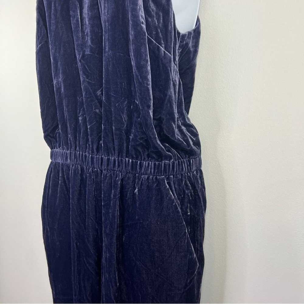 LOFT Navy Blue Crushed Velvet Velour Halter Jumps… - image 6