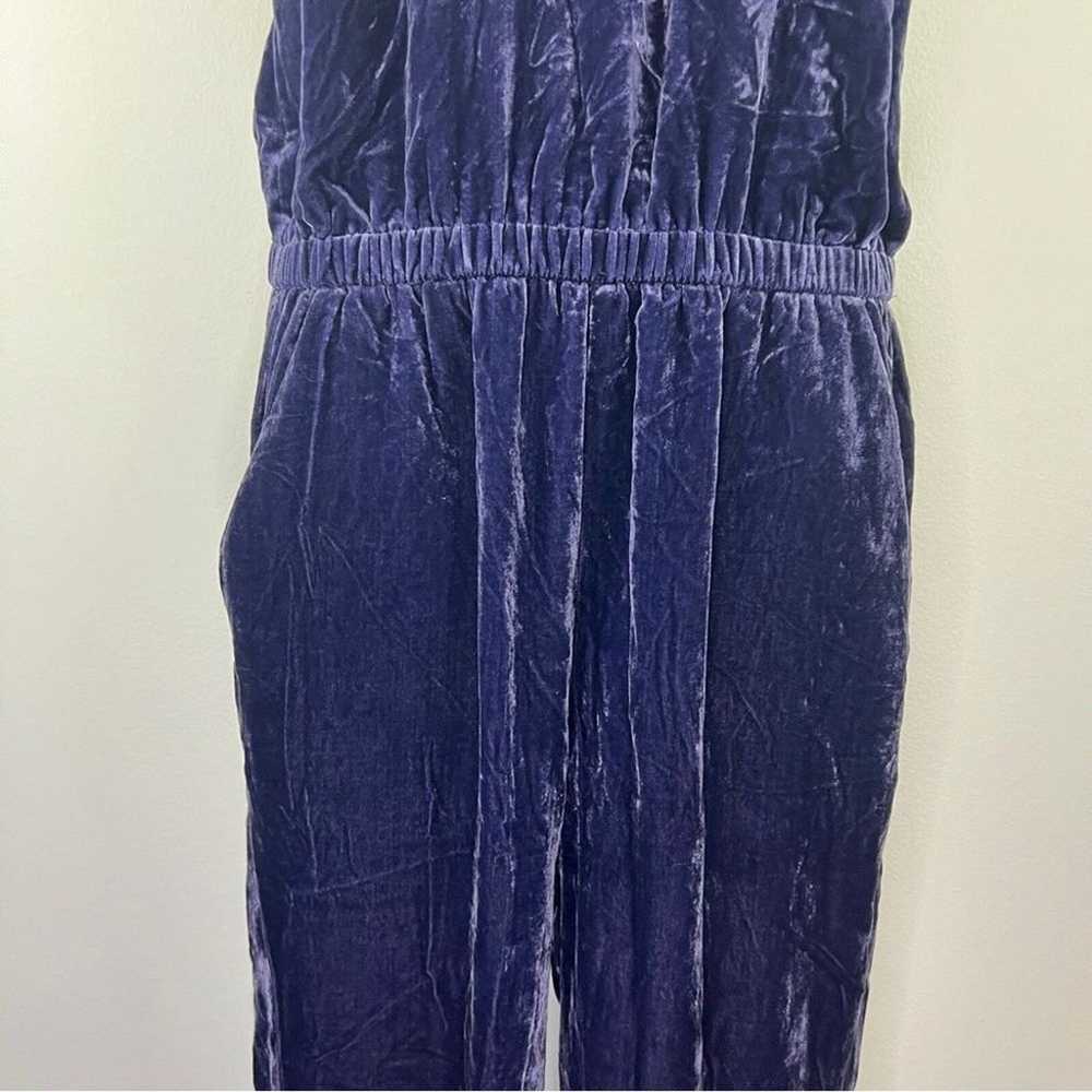 LOFT Navy Blue Crushed Velvet Velour Halter Jumps… - image 8