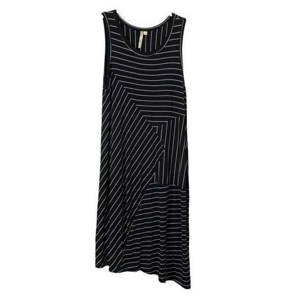 COMFY USA striped geometric asymmetric hem midi d… - image 1