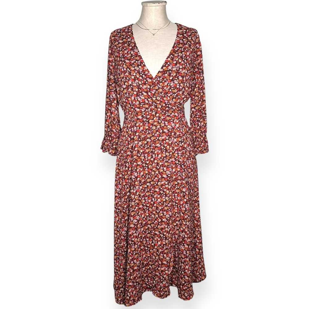 MADEWELL Faux Wrap Midi Dress Floral Clipdot Spri… - image 3