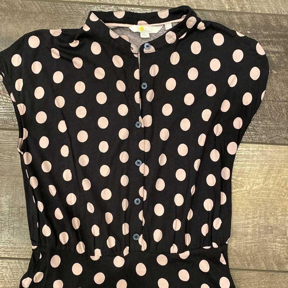 Boden Women's Flippy Jersey Dress Pink Polka Dot … - image 4