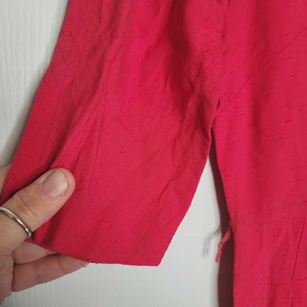 Vintage FOREVER YOUNG 50s red 3/4 Sleeve Textured… - image 3