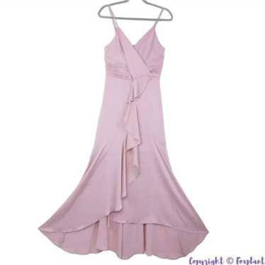 New! Express Satin Ruffle Wrap Hi-Lo Maxi Dress, M - image 1