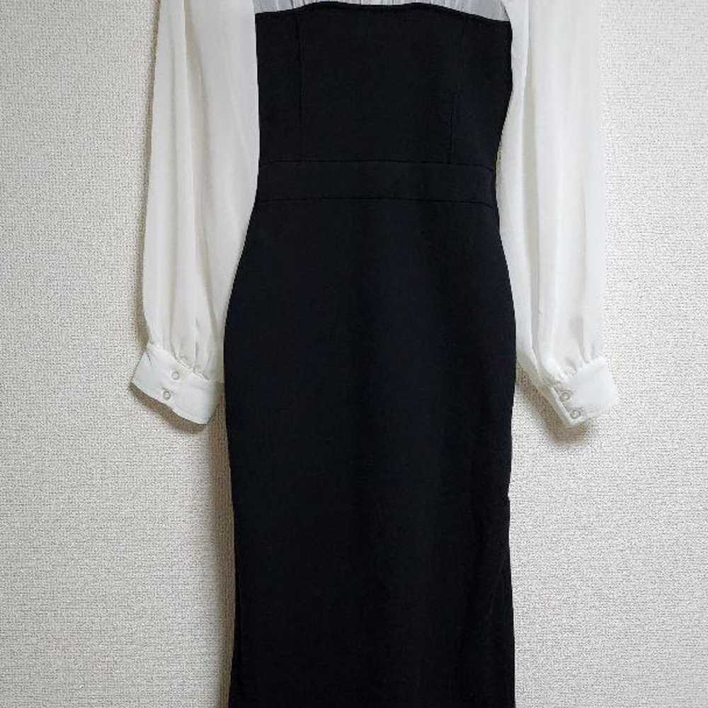 ② RIZAP Sexy Shirt Docking Knit Dress Black M - image 10