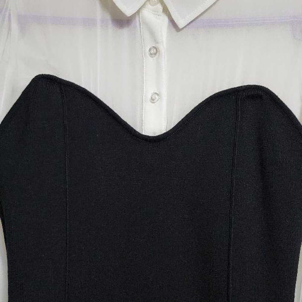 ② RIZAP Sexy Shirt Docking Knit Dress Black M - image 4