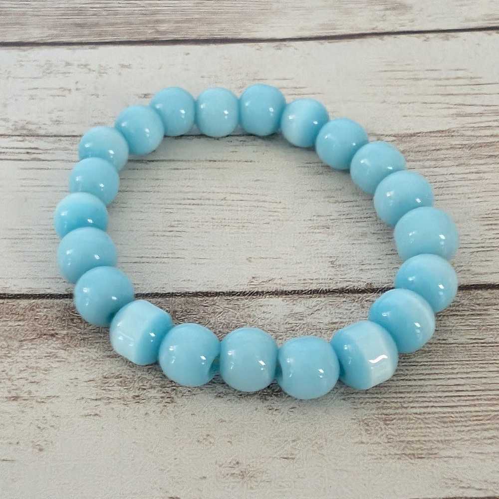 Vintage Bracelet Light Blue Stretch Bracelet - image 1