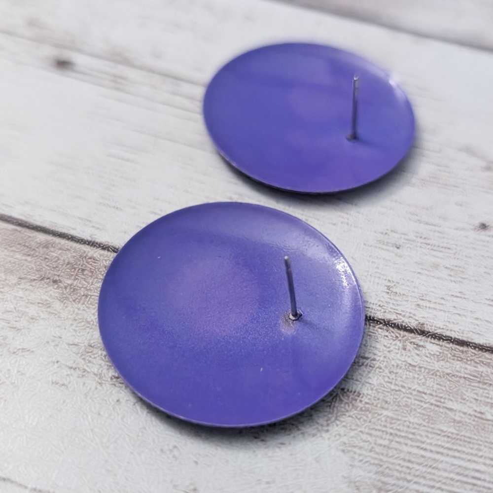 Vintage Stud Earrings For Pierced Ears Purple Flo… - image 6