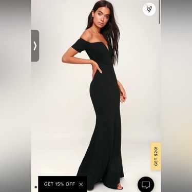 Lulus Lynne Black Off The Shoulder Maxi Dress