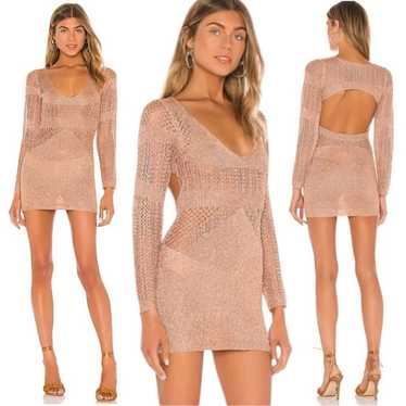 Superdown Nuri Crochet Mini Dress in Copper