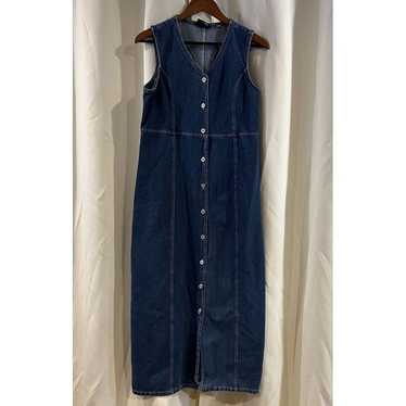 Vintage Faded Glory Womens Denim Midi Dress Size L