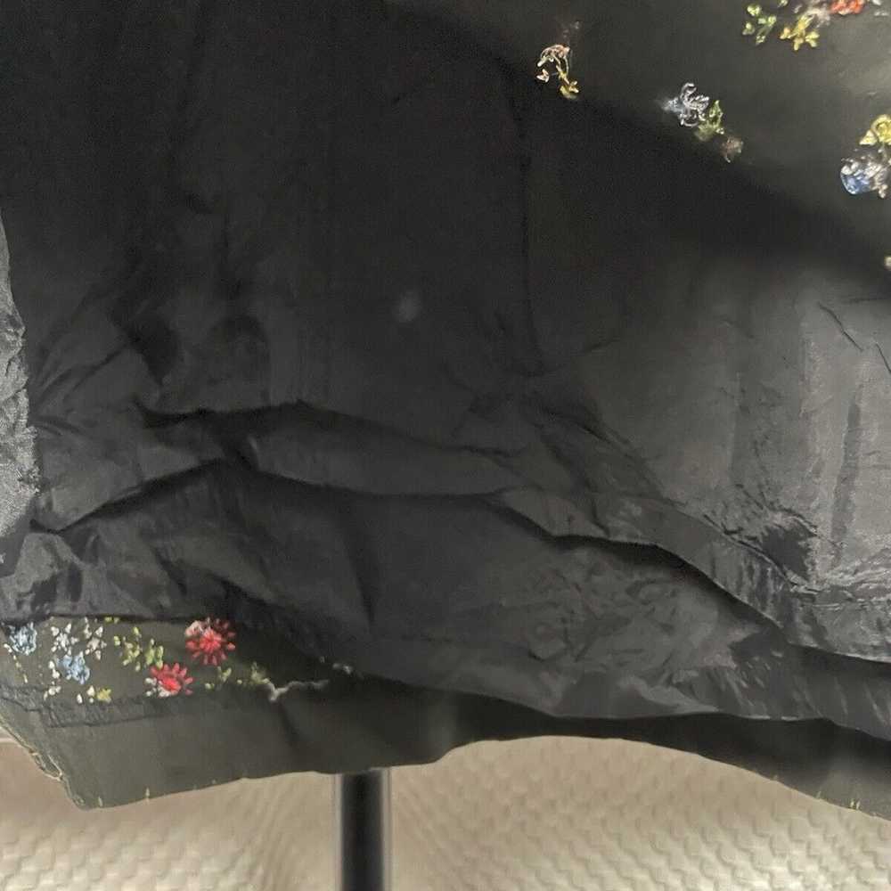 BROOKS BROTHERS 346 Black Floral Colorful Embroid… - image 3