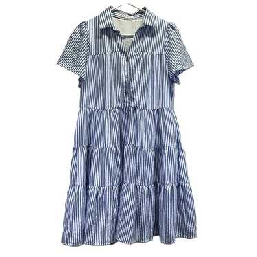 Joy Joy Blue Womens Short Sleeve Collared Babydol… - image 1