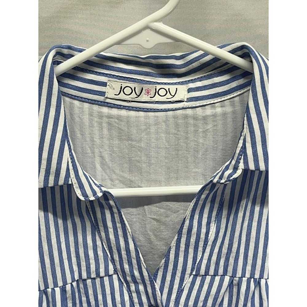 Joy Joy Blue Womens Short Sleeve Collared Babydol… - image 3