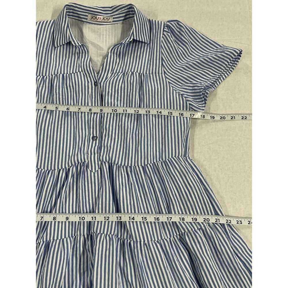 Joy Joy Blue Womens Short Sleeve Collared Babydol… - image 8