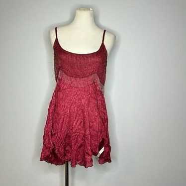 Free People- Red Beaded Dress