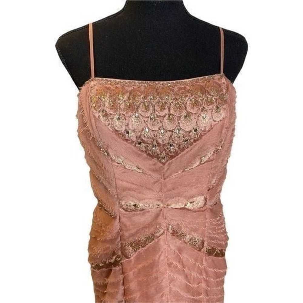 Sue Wong Nocturne‎ pink gold sheath strap cocktai… - image 2