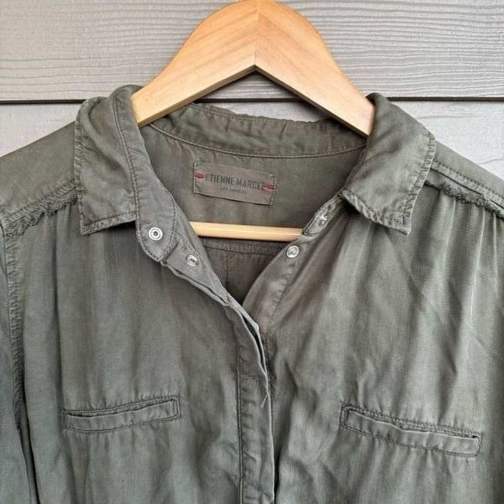 Etienne Marcel Denim Military Green Long Sleeve U… - image 3