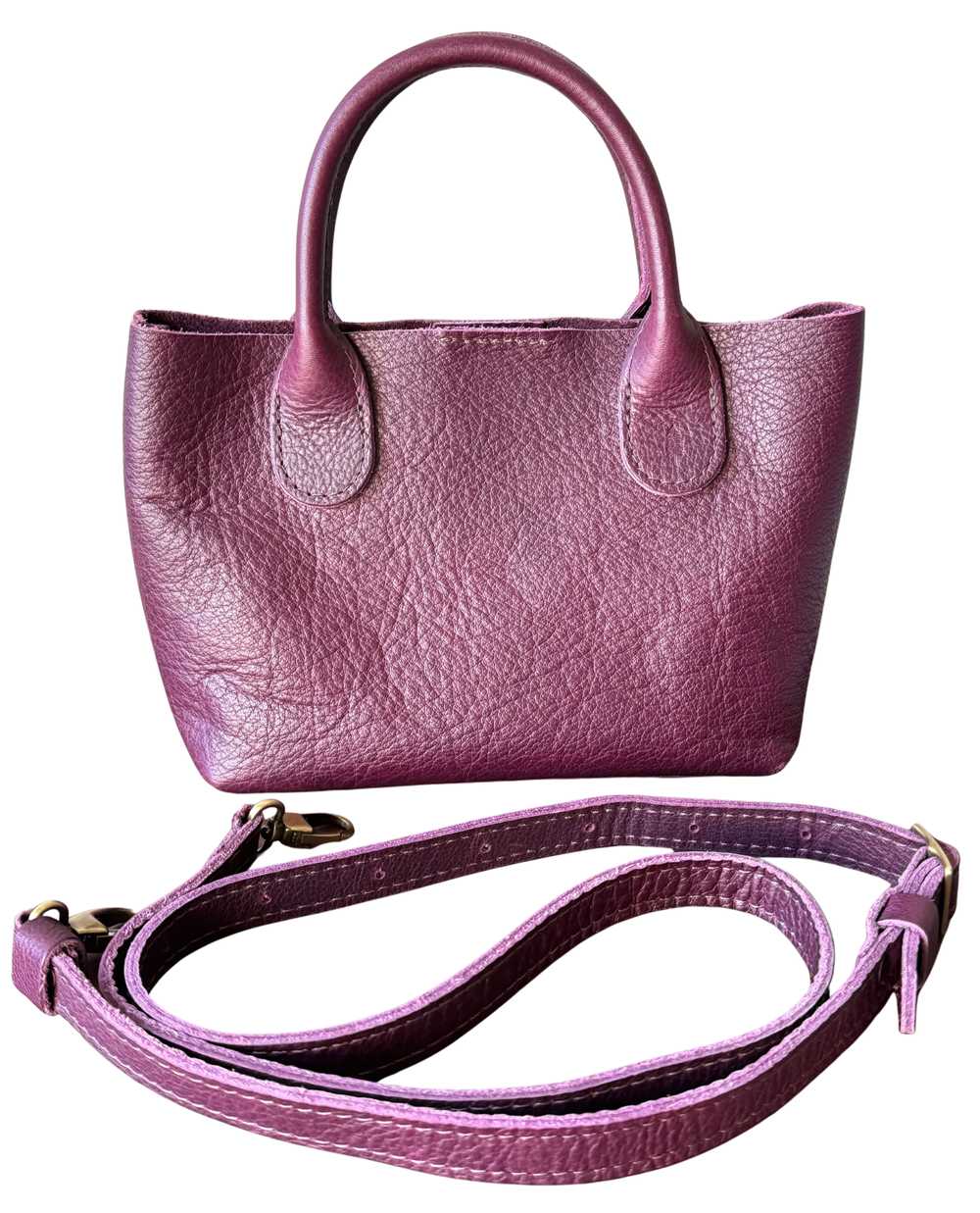 Portland Leather Good Pebbles - Plum Raindrop Bag - image 2