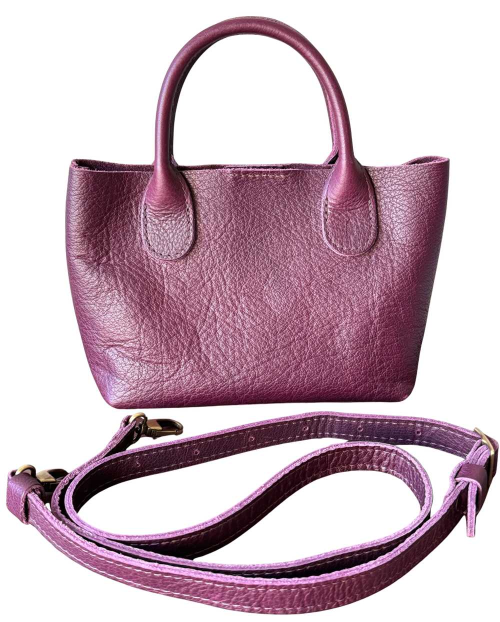 Portland Leather Good Pebbles - Plum Raindrop Bag - image 3