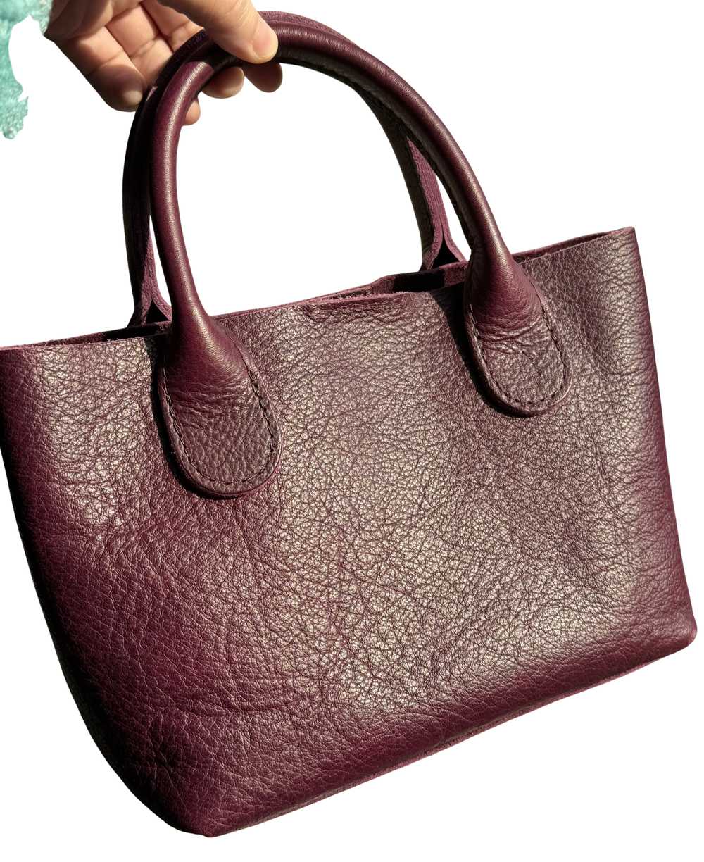 Portland Leather Good Pebbles - Plum Raindrop Bag - image 5