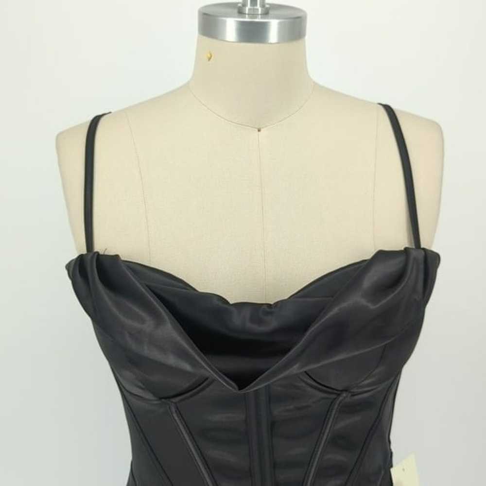 Women's Cowl Neck Sweetheart Corset Satin Dress B… - image 3