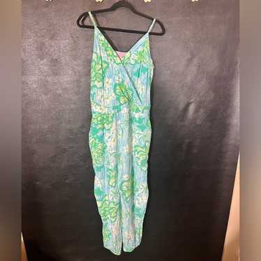 Lily Pulitzer Melba Blue Jumpsuit Size XL