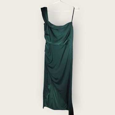 Lulus Maxi Dress Sz XL Gown Evergreen One Shoulde… - image 1