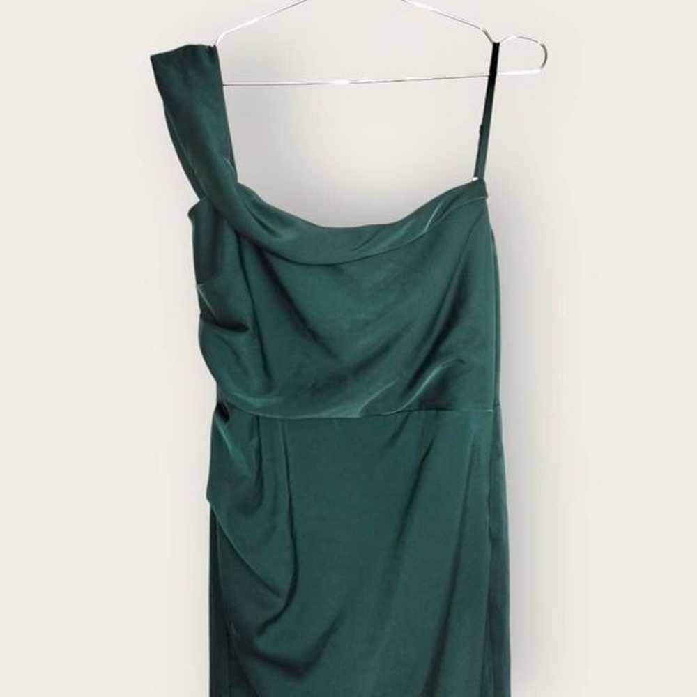 Lulus Maxi Dress Sz XL Gown Evergreen One Shoulde… - image 5