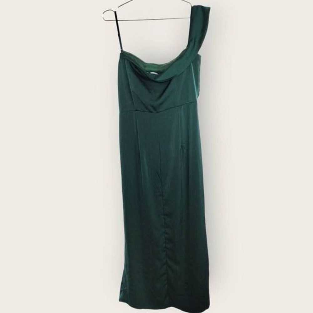 Lulus Maxi Dress Sz XL Gown Evergreen One Shoulde… - image 9