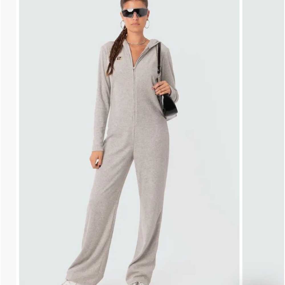 Edikted Hooded Terry Lounge Jumpsuit - image 1