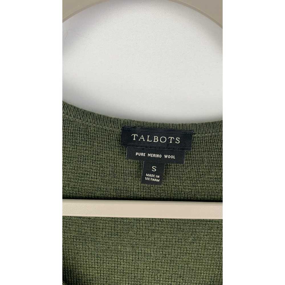 Talbots 100% Merino Wool Flounce Sleeve Sweater D… - image 4