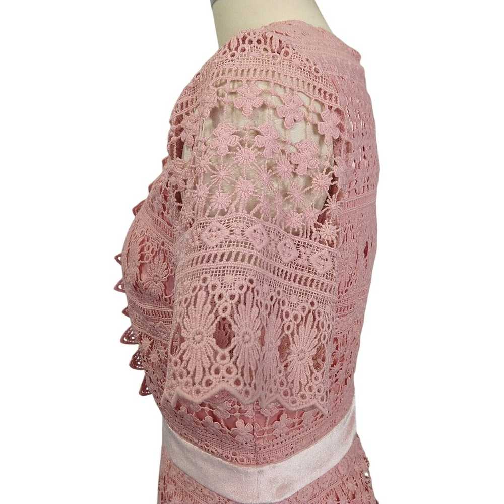 Rachel Parcell Pink Lace Sheath Dress Size S Velv… - image 8