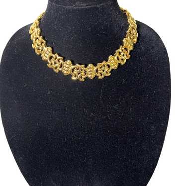 Vintage Costume Jewelry Yellow Faux Gold Link Cho… - image 1