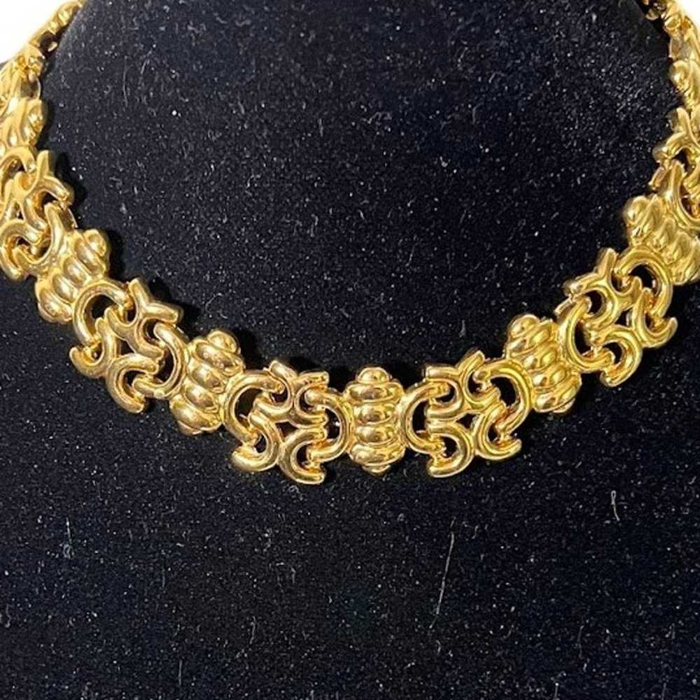 Vintage Costume Jewelry Yellow Faux Gold Link Cho… - image 2